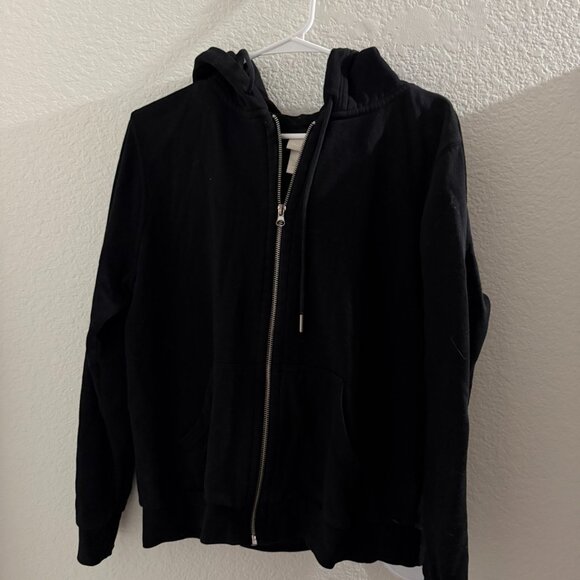 H&M Ladies women Black hooded jacket size L - Picture 1 of 2